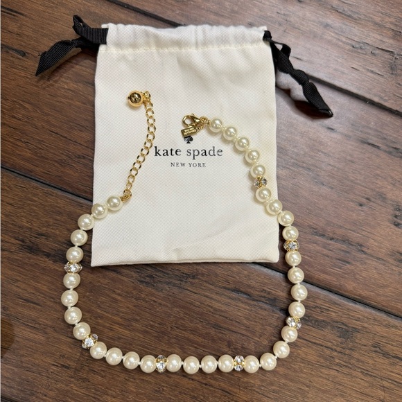 Kate Spade Pearl Necklace with Gold/Crystal, and Silver Accents NWOT - Picture 2 of 7